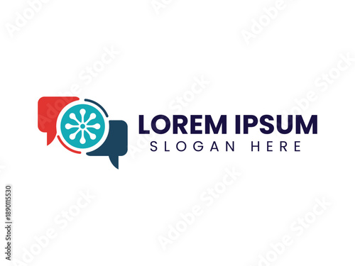 Messaging logo design vector template with chat box icon for digital communication business