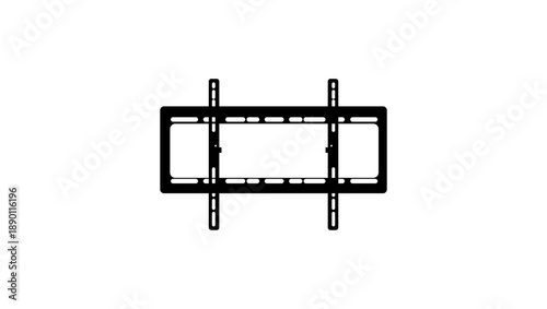 Black TV wall mount bracket ,black isolated silhouette