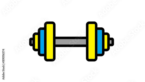 Vibrant Dumbbell Icon for Gym and Fitness Workouts