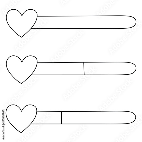 Hand-drawn doodle set of health bars for video games on a white background.