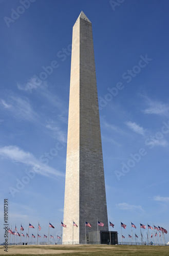 Washington Monument, 555-foot tall obelisk on National Mall in Washington, D.C., built to commemorate George Washington