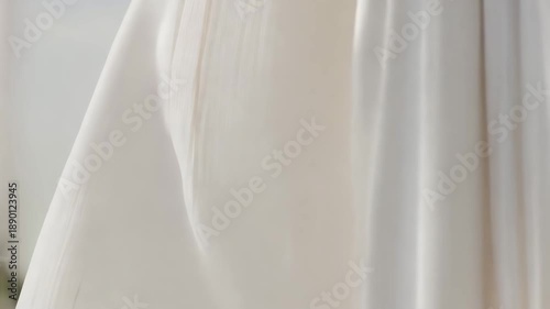 White curtain close-up in soft daylight