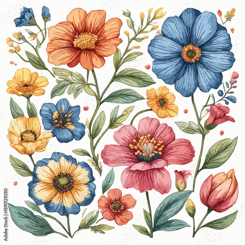 Wallpaper Mural Flowers Design Pattern very Cool Torontodigital.ca