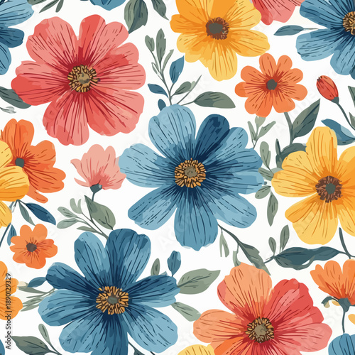 Wallpaper Mural Flowers Design Pattern very Cool Torontodigital.ca