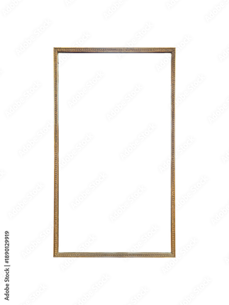 Obraz premium Vintage brass frame with fine ornament is isolated.