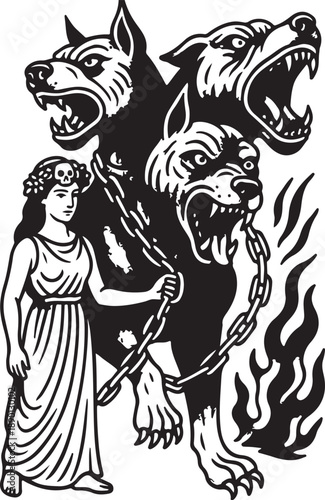 A powerful tribal vector illustration of a wild animal head featuring a black wolf and dog logo design for a nature tattoo or mascot art