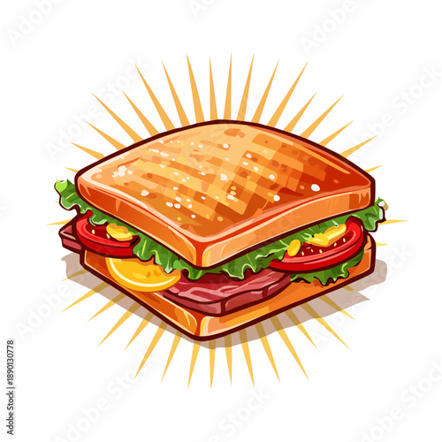 Sandwich - Cartoon Comic Stil