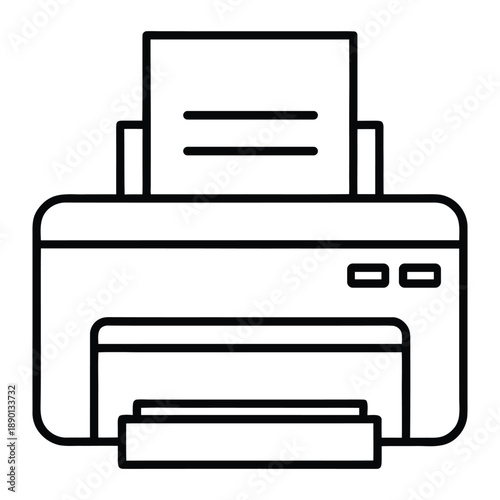 Printer Outline Icon for Document Printing and Business Equipment