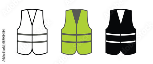 Safety vest, hi vis vests, reflective clothing, safety gear, construction wear, outline, bright yellow, black, personal protective equipment