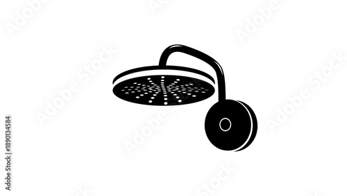 Shower Fixture symbol, black isolated silhouette