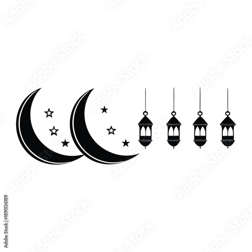 moon phases ramadan pattern in minimalist