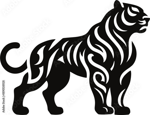 Wallpaper Mural Tiger Vector Minimal Illustra... Torontodigital.ca