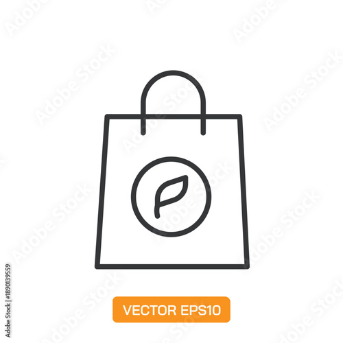 Shopping Bag Icons. Thin Line Symbol Elements Collection.