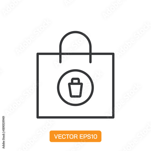 Shopping Bag Icons. Thin Line Symbol Elements Collection.