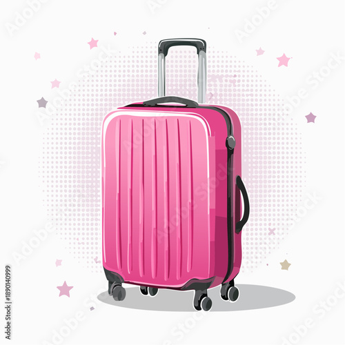 Koffer rosa - Cartoon Comic Stil