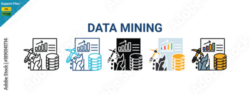 Data Mining icon, multi syle icon, vector.