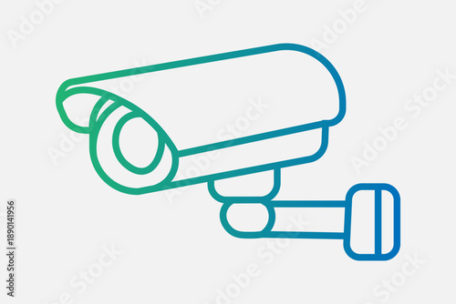 This icon depicts a CCTV or security camera in a modern line-art style.