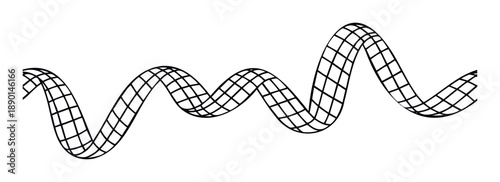 Geometric data visualization wave with interconnected squares forming a continuous undulating line useful for science reports, financial trends, and network system interfaces