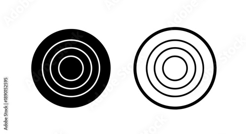 Black and white concentric circle icons representing targets, radar, or precise focus in digital design