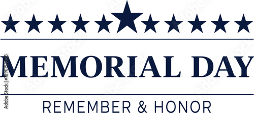 Memorial Day Remember and Honor Patriotic Typography Vector Design