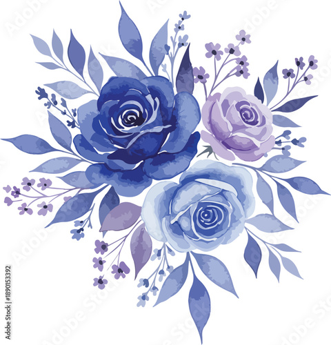 Seamless vintage floral pattern featuring a vector illustration of a pink and blue rose design for a romantic wedding wallpaper or spring nature card ornament