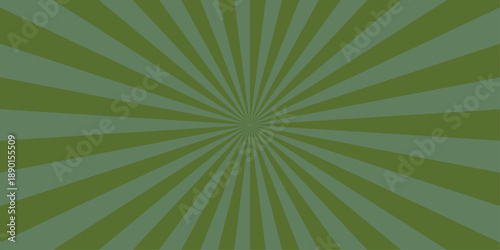 Retro vintage grunge green radial burst sunburst ray pattern. Sunburst vector copyspace background. Vintage sunrays illustration swirl line. Abstract circuses, stripe background design.