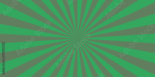 Retro vintage grunge green radial burst sunburst ray pattern. Sunburst vector copyspace background. Vintage sunrays illustration swirl line. Abstract circuses, stripe background design.