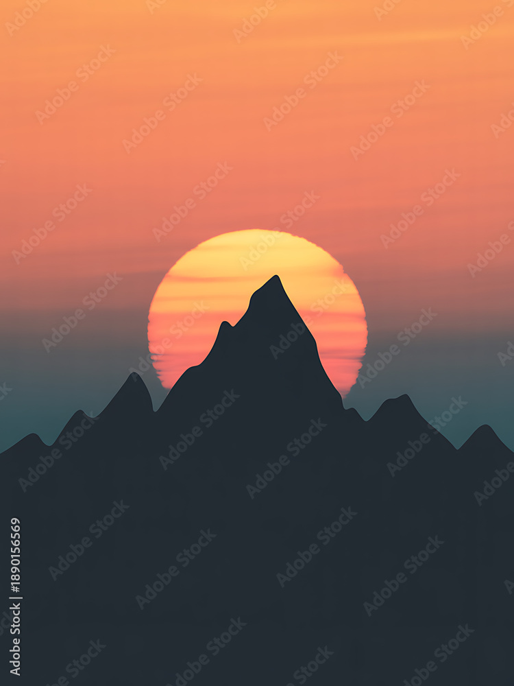 Fototapeta premium Sunset over majestic peaks