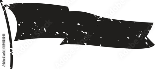 Black flags symbol collection on white background. Triangle alert flag shape design. Flag shape alert flat style. Black flags warning symbol icon.