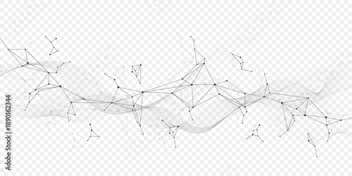 Abstract vector network connection background. Digital technology dots and lines connection concept for science, data, ai, futuristic background. Molecular plexus design.