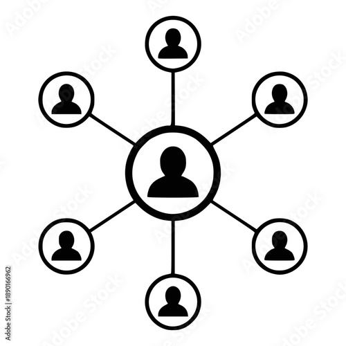 Network Connection Icon Representing Teamwork and Collaboration