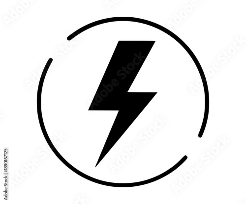 Dynamic Energy Symbol in Minimalist Style Evoking Energetic Mood