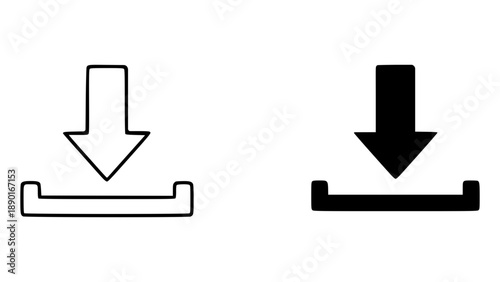 Minimalist Downward Arrows Symbolizing Direction and Guidance