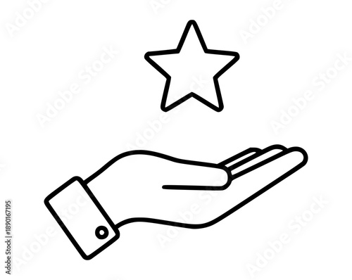 Hand Holding Star Symbolizing Hope and Aspiration in Minimalist Style