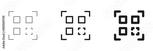 Qr Code Scanning Icon Set. Digital Information Access And Quick Response Code Recognition Symbol Collection. Technology And Connectivity. Isolated Vector Illustration