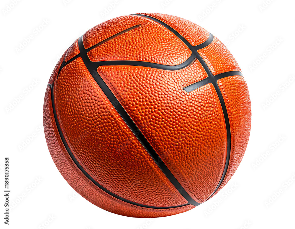 Obraz premium Realistic orange sphere with textured surface, black lines, and seams