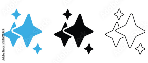 Ai generated icon. Generative Artificial intelligence logo icon. AI stars. Computer help assistant. Generate icon. Generate image and text sing. Vector illustration.