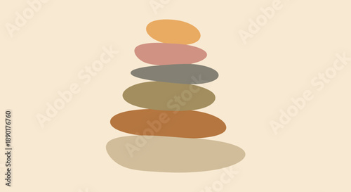 Stack of colorful stones in a harmonious balance.