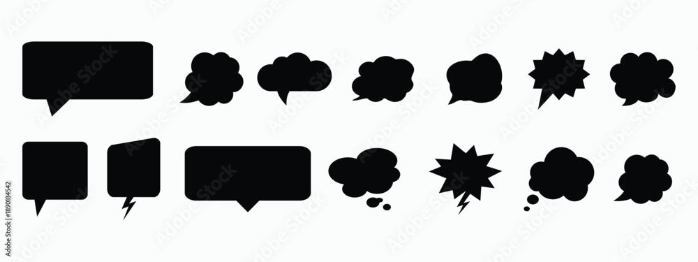 Fototapeta premium speech bubble. speech bubble blank . speech bubble icons vector set, comic dialog clouds . Chat icon set. Speech Bubble icon set. Talk bubbles. Cloud speech bubbles collection.