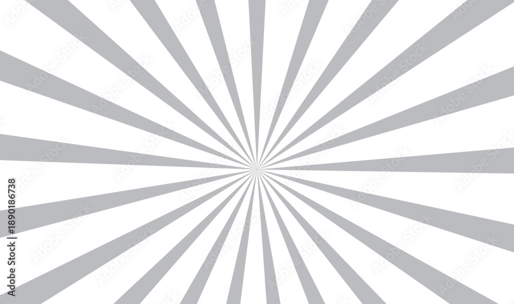 Obraz premium Minimalist Gray and White Sunburst Background - Retro Pop Art Style Radial Beams Backdrop for Comic, Manga, and Social Media Marketing Graphics