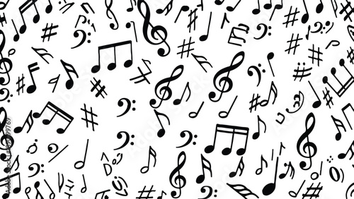 Musical notes pattern background