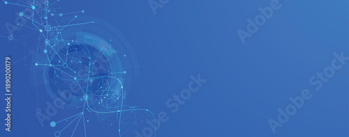 Futuristic molecule helix spiral, DNA strands, connected neural web