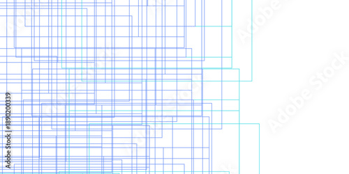 Architecture building construction structure pattern. Modern Abstract white background design with blue transparent material and squares shapes. geometric seamless lines business texture. 