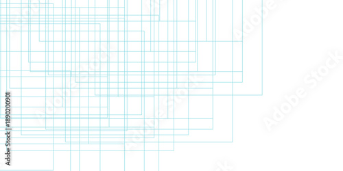 Architecture building construction structure pattern. Modern Abstract white background design with blue transparent material and squares shapes. geometric seamless lines business texture. 