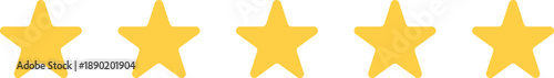 Five star rating icon, customer review, flat design