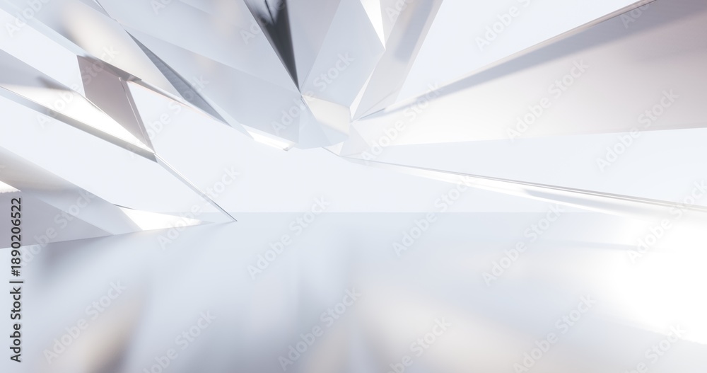 Fototapeta premium Futuristic abstract background crystal arched interior 3d render