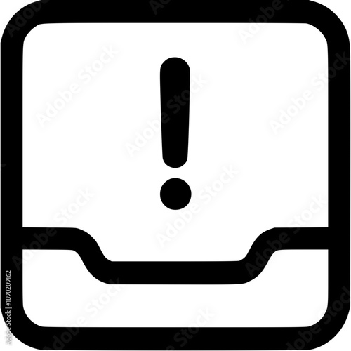 Alert Inbox: Abstract vector icon representing a centralized collection of alerts or notifications within a system or application.