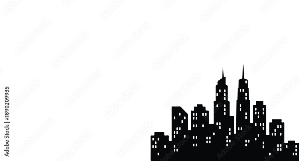 Naklejka premium city skyline silhouette