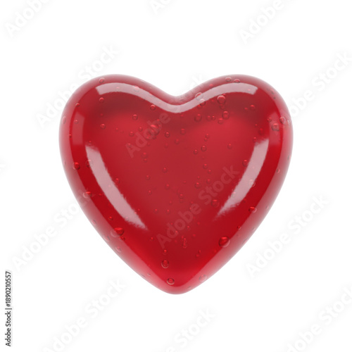 Glossy translucent red jelly or glass heart