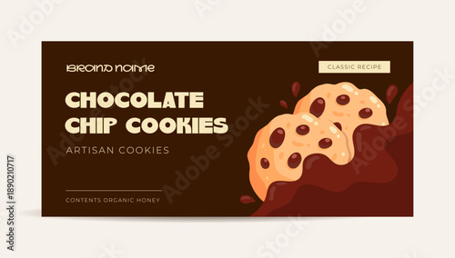 Artisan chocolate cookie packaging design